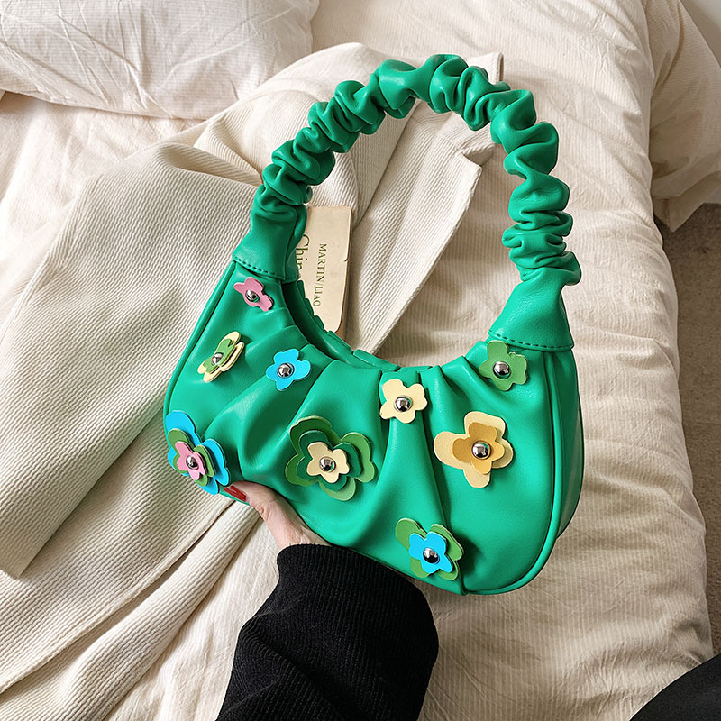Cloud Flower Plissee-Unterarmtasche mit fortschrittlicher und kleiner Design-Sinn-Tasche für Damen-Umhängetasche_voghion.com