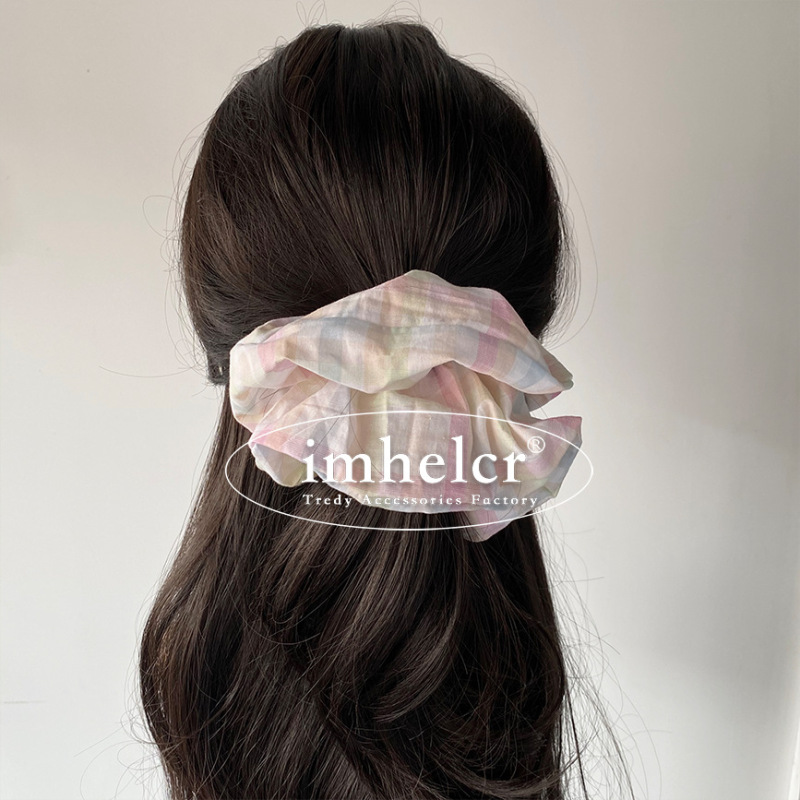 ins甘いカラフルなチェック柄ヘアゴム〜日本と韓国の優しい気質の女の子のボールヘアゴムバンドゴムバンドポニーテールヘアロープ|undefined