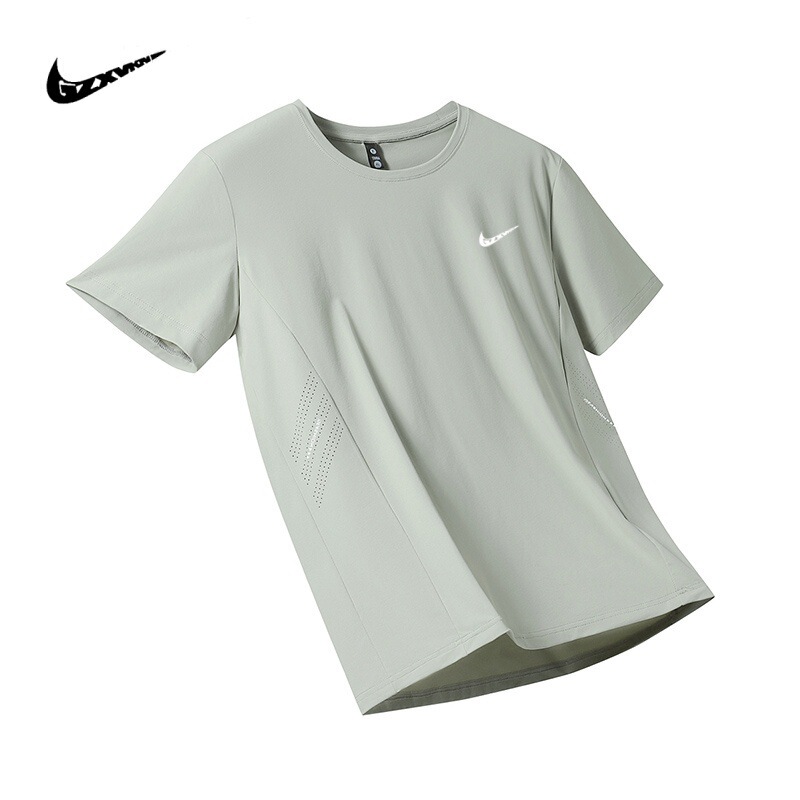 Ice Silk Short-Sleeved T-Shirt for Men, New Summer Style, Thin, Quick-Drying, Plus Size, Ice-Feel, Casual, Sports, Breathable T-Shirt |