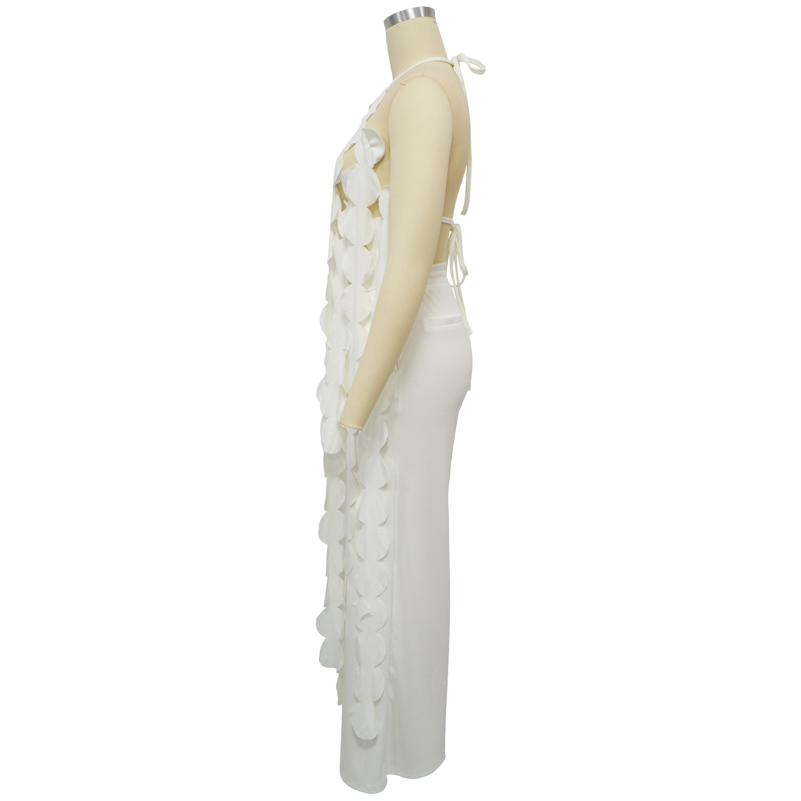 591g Weight Sleeveless Sleeve Length Spandex, Polyester Fabric Type Pant Co-ord Set Sets Type 2 Pieces Set Quantity Holiday, Street Occasion Halter Neck Neckline Loose Fit Type Solid Color Pattern Summer Season Women's Gender Backless Design Sexy, Streetwear Style Holiday Street Women's Sexy Streetwear Solid Color Spandex Polyester Backless Pant Co-ord Set Pants Sets 6