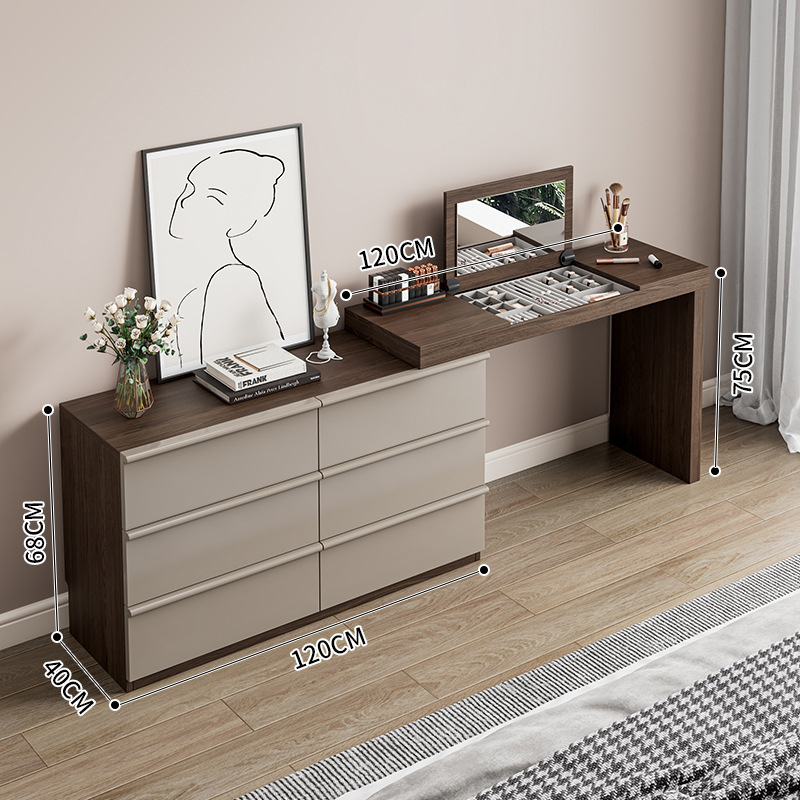 월넛 컬러 120 테이블 + 120 캐비닛