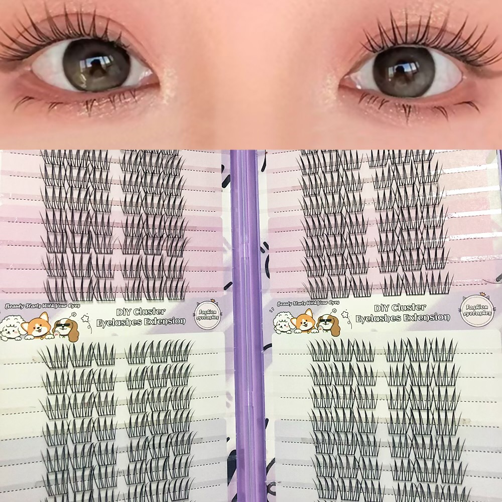 Serie de pestañas postizas transfronterizas Libro de pestañas de comercio exterior Pestañas postizas en inglés completas Pestañas postizas de gran capacidad, pelo segmentado de un solo racimo