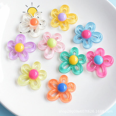 中空クリスタルフラワー樹脂ジュエリーアクセサリー diy 下駄子供のヘアピングリッパーヘアリングアクセサリー材料