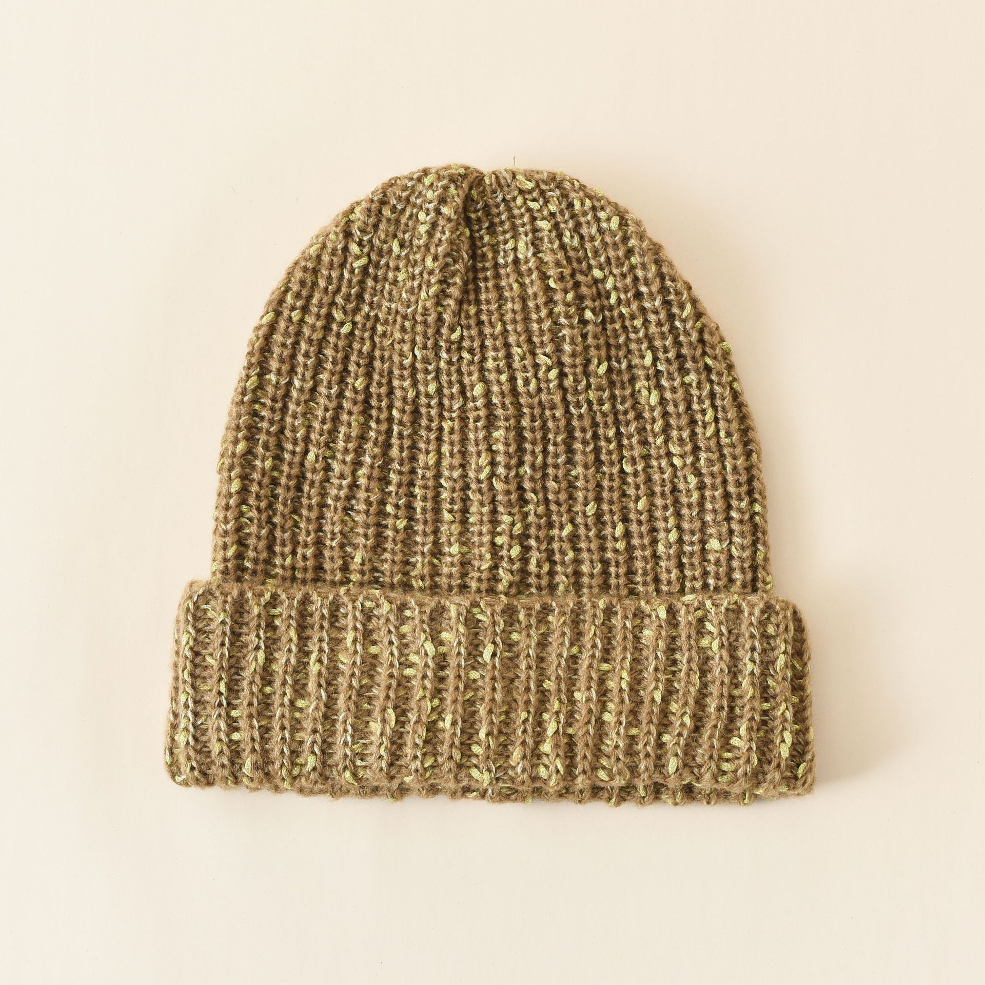 Sombrero de lana de las mujeres de estilo coreano Otoño e Invierno gran sombrero de moda de color mezclado de punto sombrero frío estilo japonés estilo occidental pelo sombrero caliente