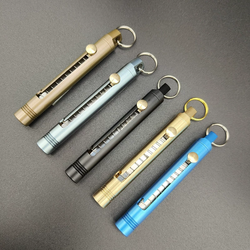 Brass pocket knife, tools set, handheld travel pendant