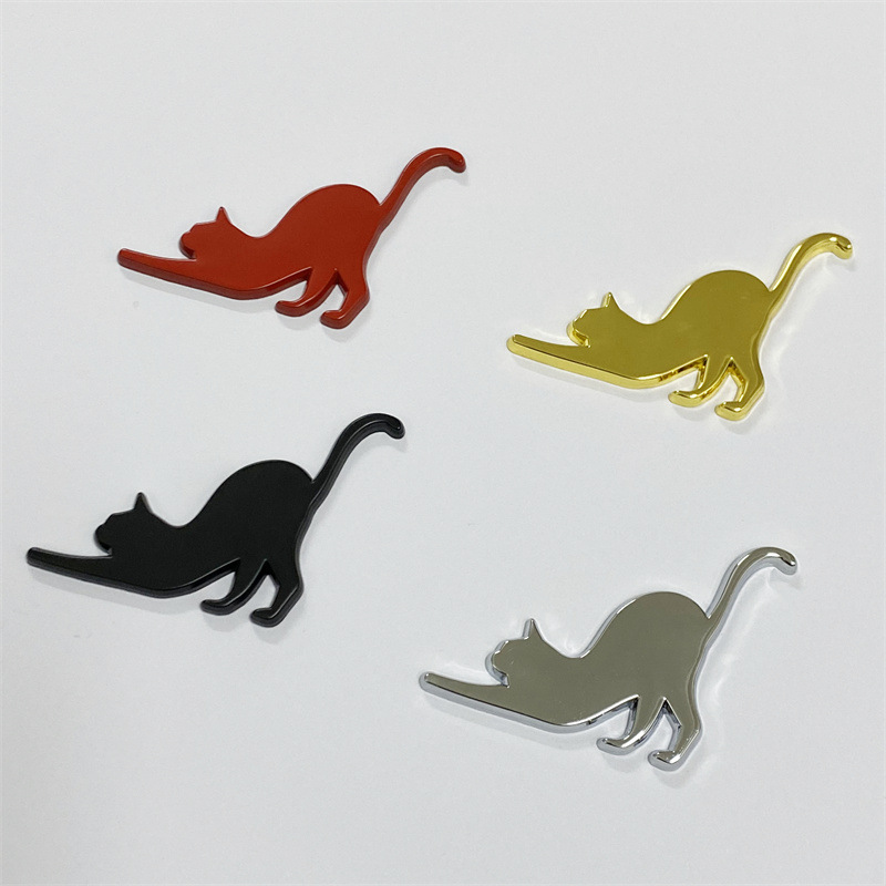 Adesivo decorativo per frigorifero, in metallo, personalizzato, con marchio laterale per auto, con gatto bianco, antigraffio, impermeabile_voghion.com