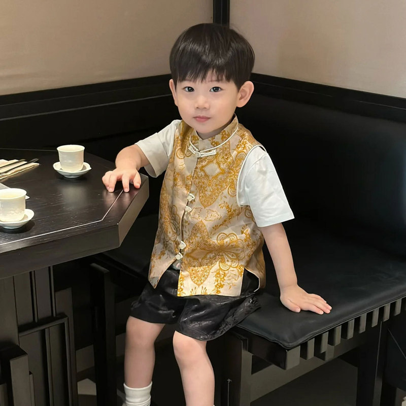 男童新中式汉服儿童夏装2025新款薄款中国风外穿马甲女宝高端衣服|undefined
