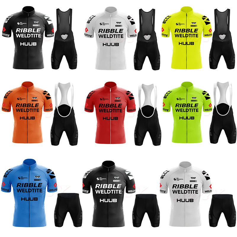 2023 new round France short sleeve huub road bike mountain bike slim breathable quick-drying cycling clothes suit men