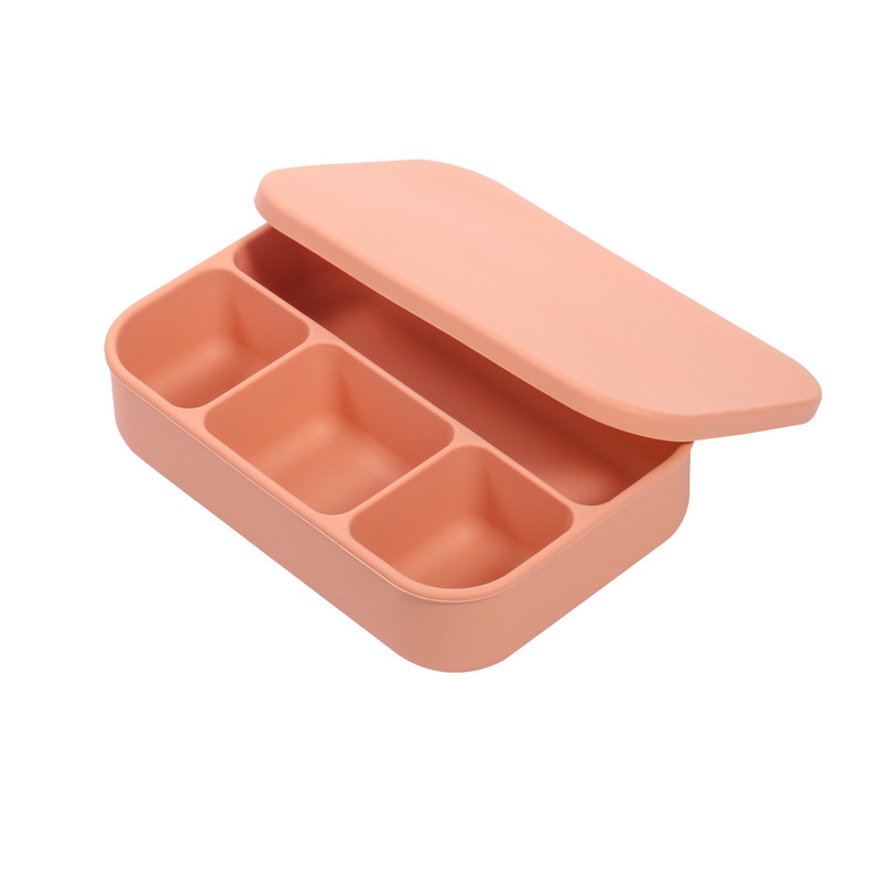 新しい4段食品級シリカゲル弁当箱電子レンジ加熱ランチボックス冷蔵庫収納ボックス学生弁当箱|undefined