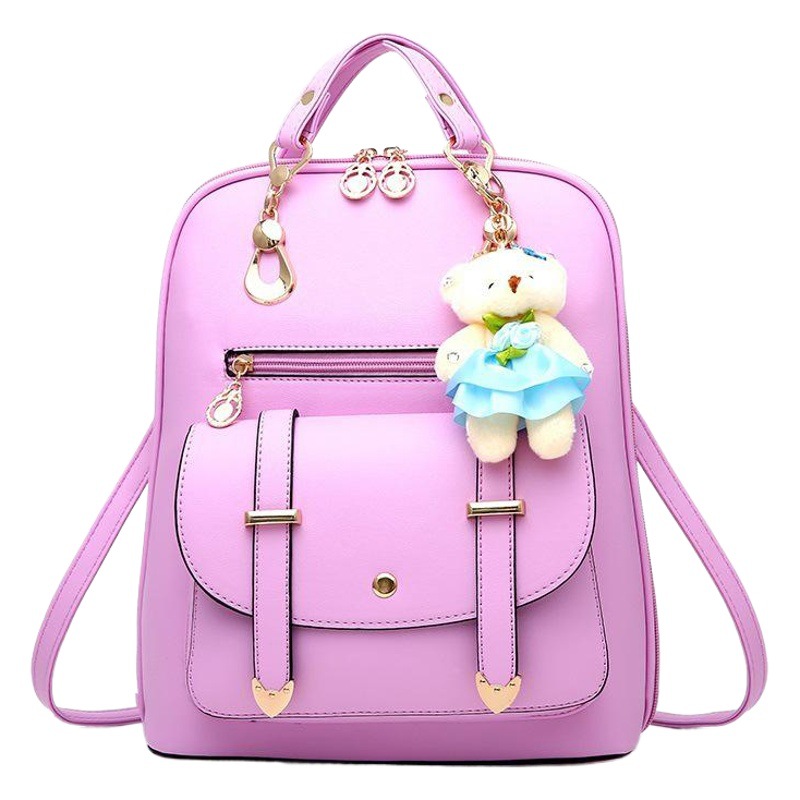 [Bolsa Xiaoyu] oso mochila bolso de las mujeres 2022 nueva moda coreana estudiante moda mochila pu Mochila de cuero