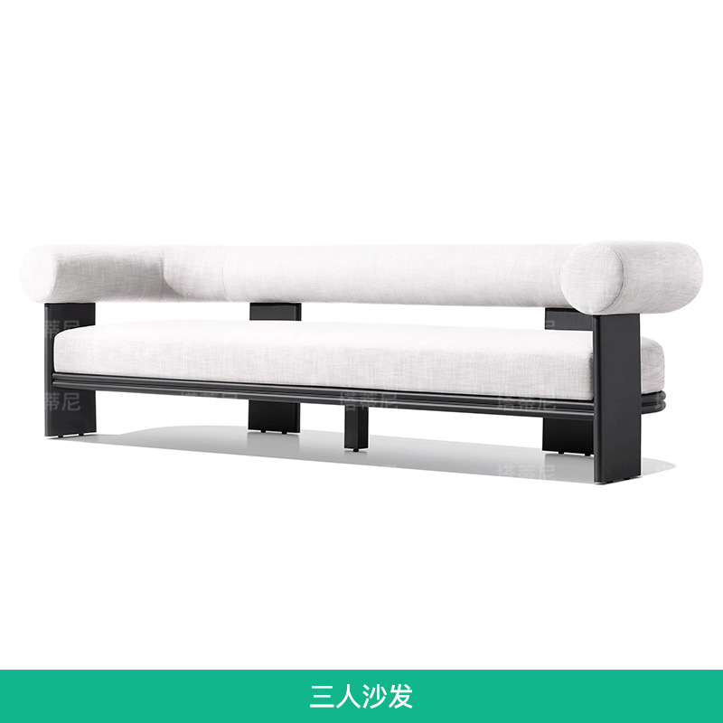 Sofá de aleación de aluminio al aire libre patio combinación de terraza villa al aire libre sala de sol impermeable muebles de cama de cama image 9
