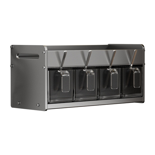 Kitchen spice storage rack multi-functional wall-mounted punch-free spice rack storage box oil, salt, sauce and vinegar storage rack