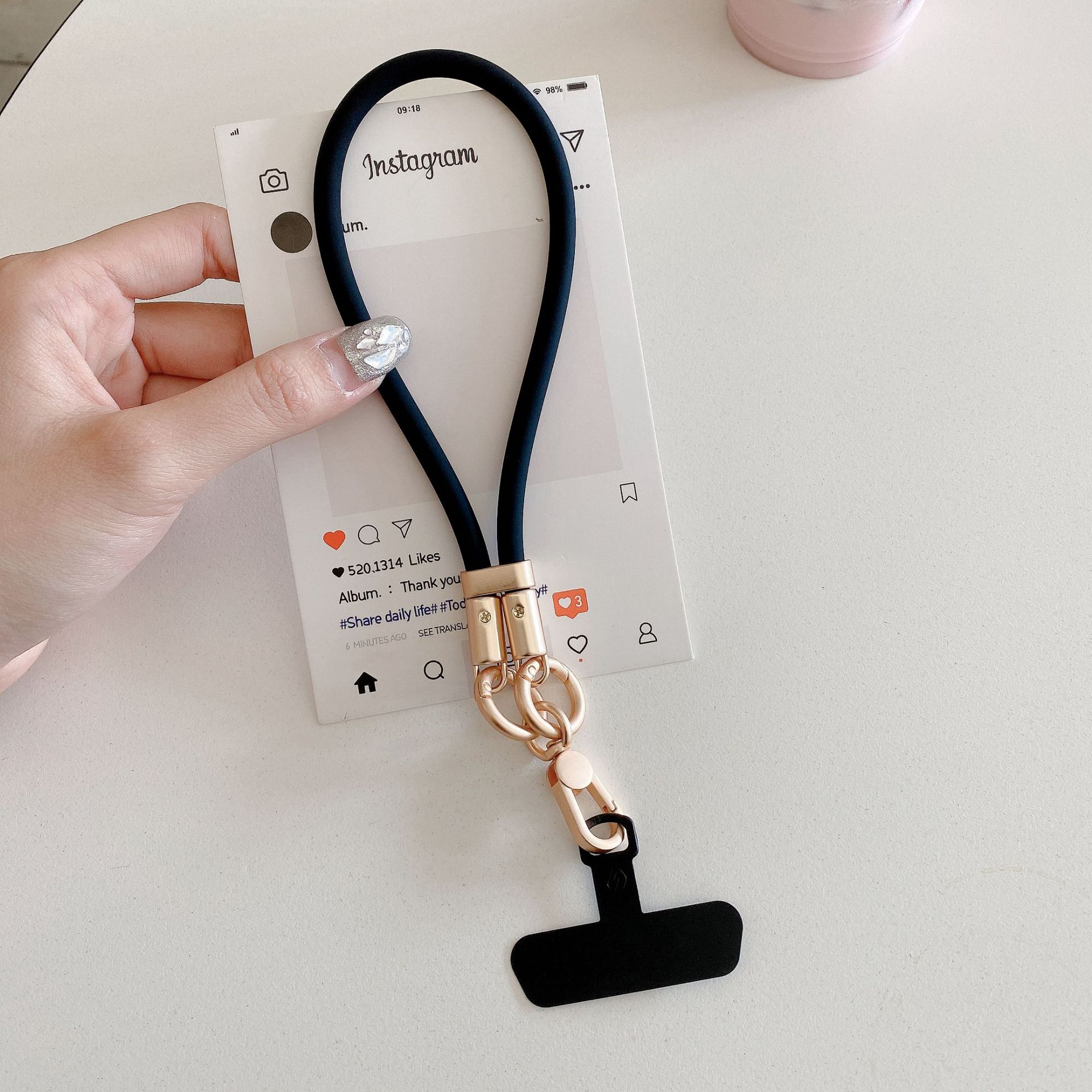 Silicona líquida cordón corto para teléfono móvil junta pulsera corta funda para teléfono móvil anti-pérdida para exteriores cadena de muñeca cuerda corta
