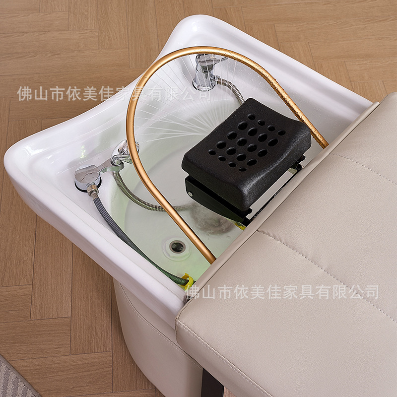 Cerámica lavabo cama barbería centro de ocio salón de belleza de reclinación cabellera función salón de belleza en línea cama de belleza
