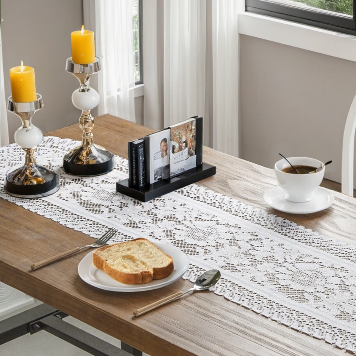 Transfronterizos nuevos bordes de encaje tabla bandera de decoración doméstica tabla de comedor tabla bandera decoración fábrica directa al por mayor