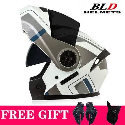 Motosiklet kaskı (dəbilqə) – Sales - blue-sword-brown-lenses-comes-with-mask-gloves-s55-56