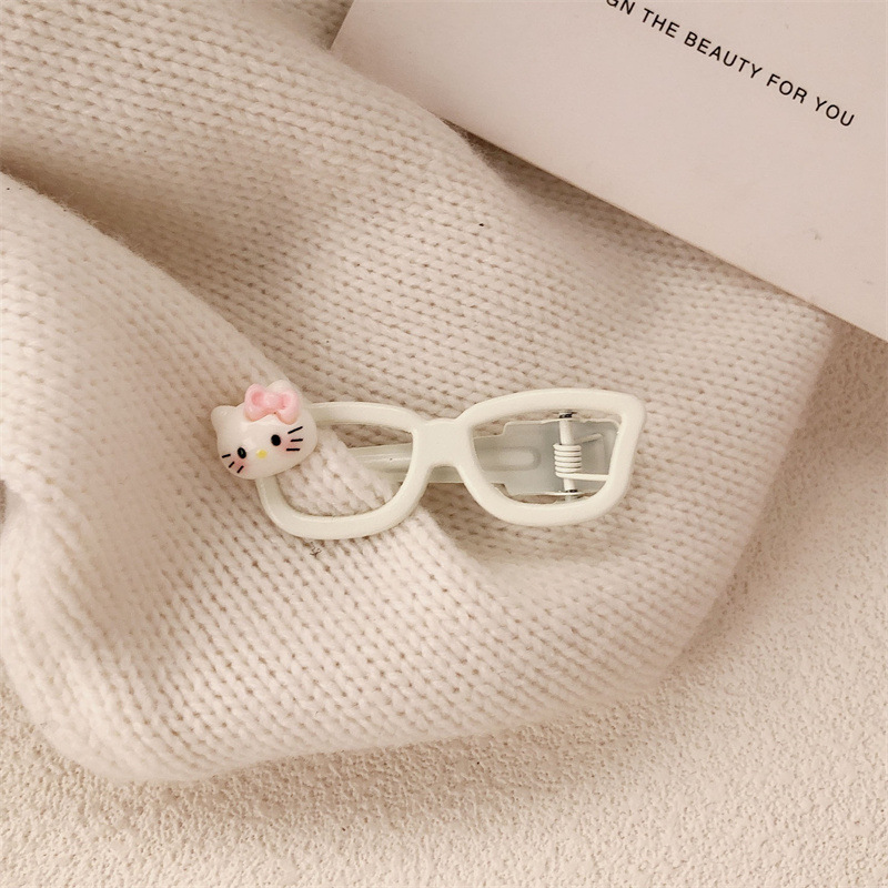 Lindas gafas de personalidad gato oso horquilla flequillo lateral femenino clip de pico de pato de pelo roto accesorios de cabeza de horquilla dulce