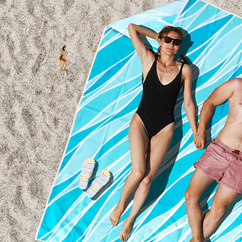 Tapete de picnic tapete ultrafino tapete impermeable y a prueba de arena tapete de playa portátil a prueba de humedad tapete de playa de impresión digital al aire libre