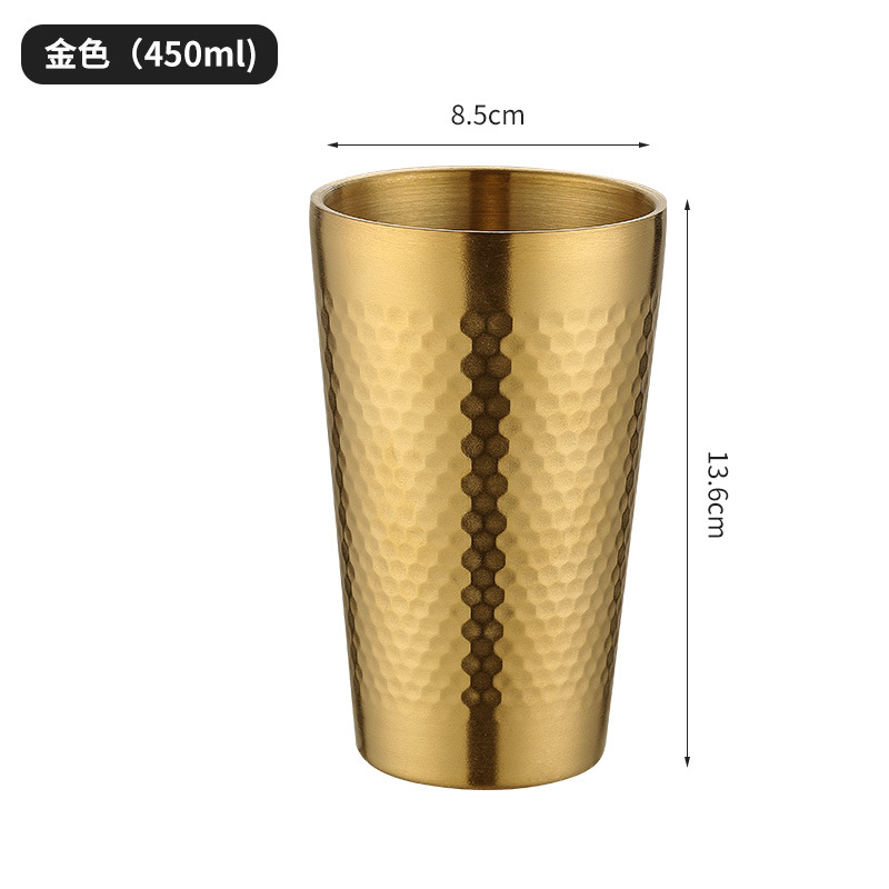 450mL martillado Copa (201 Oro)