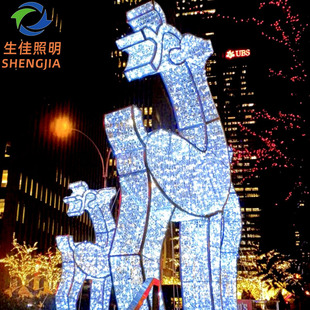 Outdoor Led Luminous Deer Animal Shape Lights Square Park Lighting Festival Outdoor Holiday Lighting Decorative Lights