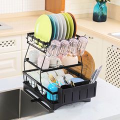 Dish and Utensil Drying Rack for Home, Detachable Kitchen Sink Side Dish and Utensil Stand, Tableware Storage Rack