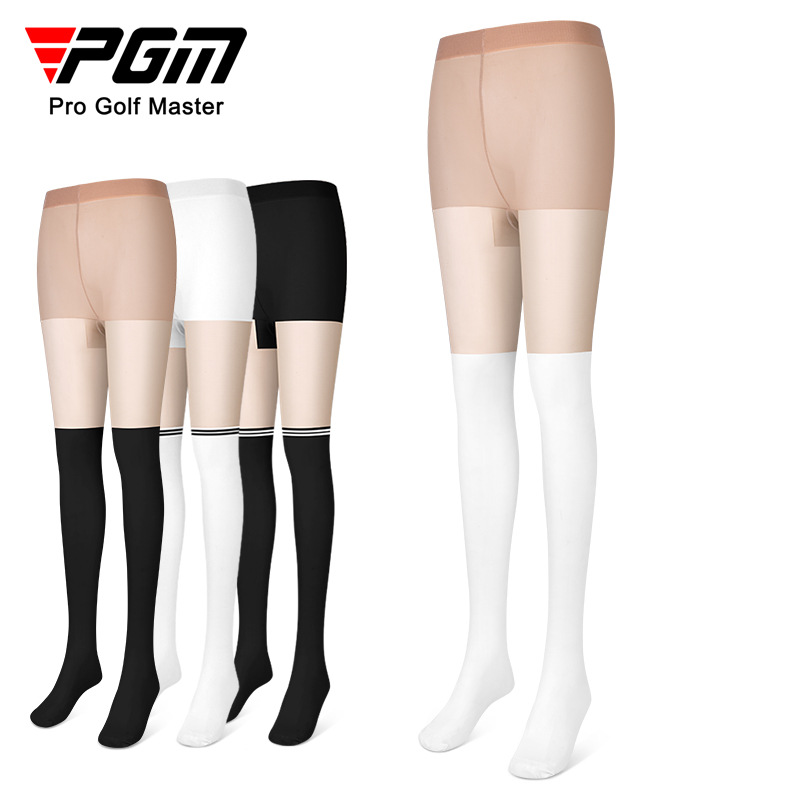 Quần legging nữ lụa lạnh mùa hè PGM Golf khâu liền chân tất dài chống nắng thoáng khí — WZ023-Da trên và dưới Đen