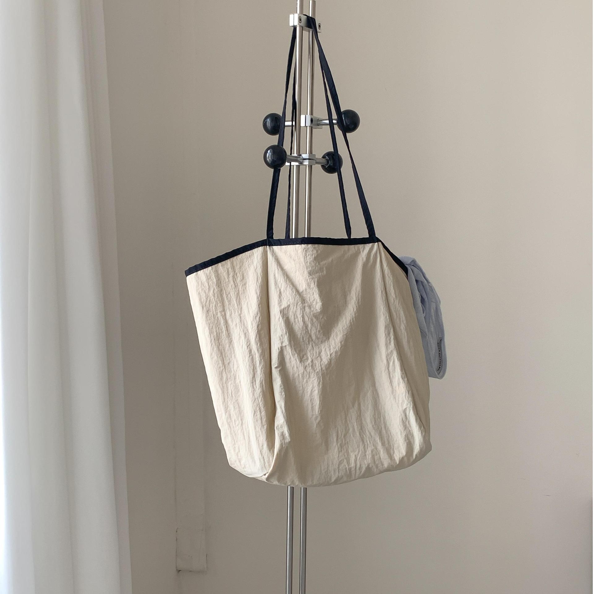Korean Style Casual Large Capacity Tote Bag For Women, Daily Commute & College Student Nylon Shoulder Bag New Arrival - Thumbnail 7