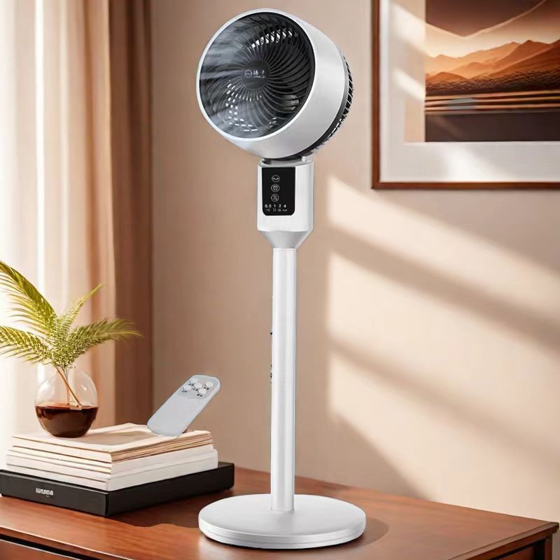 2025 New Air Circulation Fan Desktop Remote Control Timing Electric Fan Floor Household Light Tone Vertical Vortex Fan