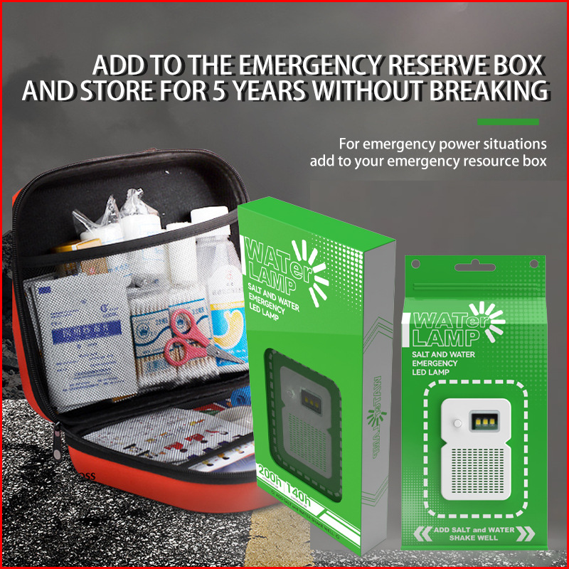Luz de agua salada portátil camping LED de carga libre de emergencia bolsa de agua salada luz transfronteriza para acampar iluminación luz de advertencia al aire libre