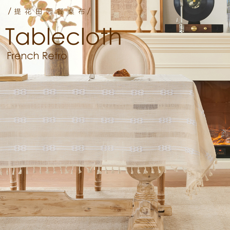 2025 nuevo hueco Jacquard simple mesa de comedor doméstico antideslizante desgaste toallas de mesa de té fábrica directa