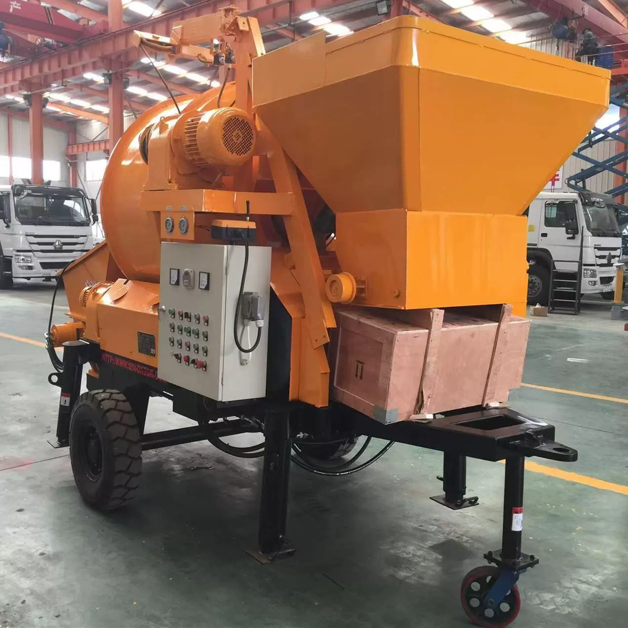 电动混凝土搅拌机 输送泵一体机 1立方 拖泵 混凝土搅拌拖泵 地泵