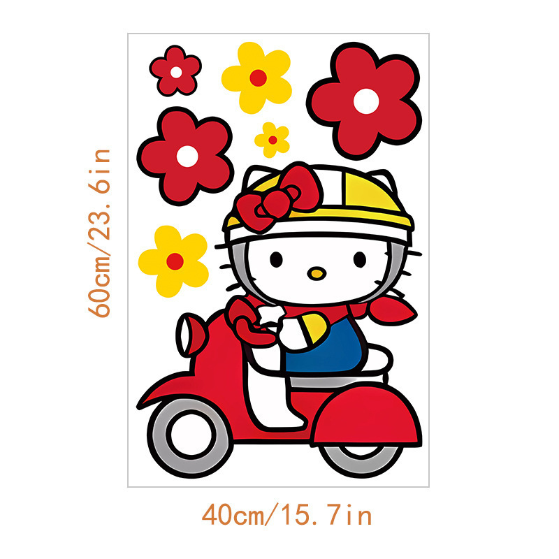 跨境外贸HelloKitty儿童房可爱墙贴小女孩卧室贴纸幼儿园卡通贴画|undefined