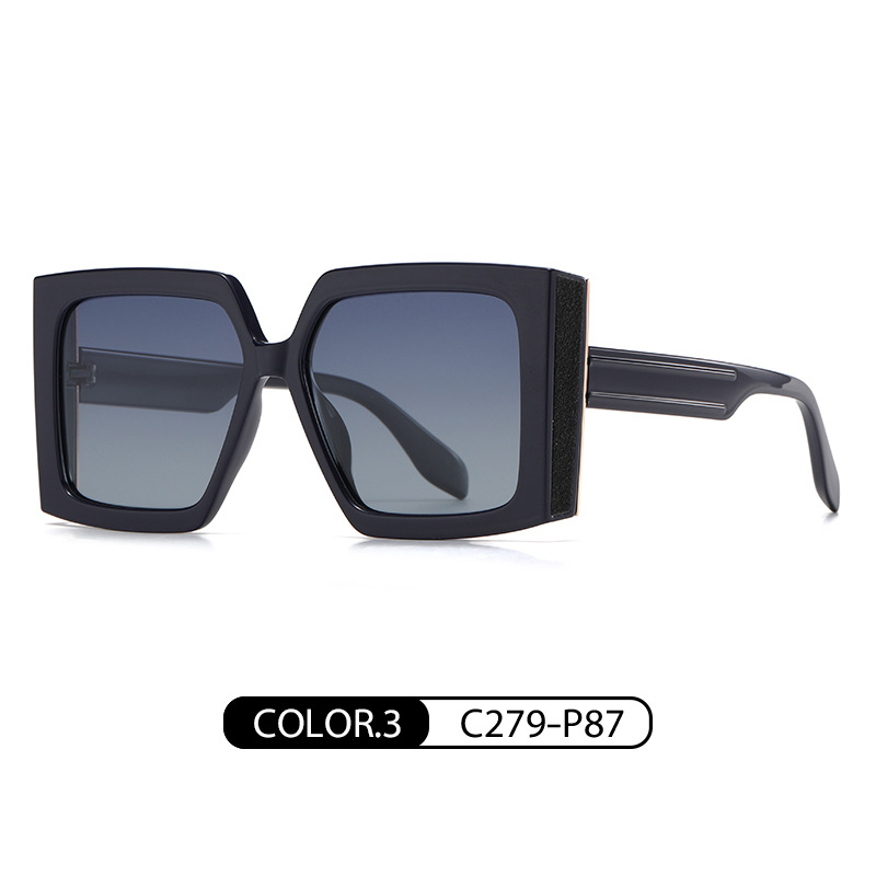 Nuevas gafas de sol polarizadas de Internet celebridad gran marco de alta calidad gafas de sol TR7550 caja de color rosa gafas de sol a prueba de UV