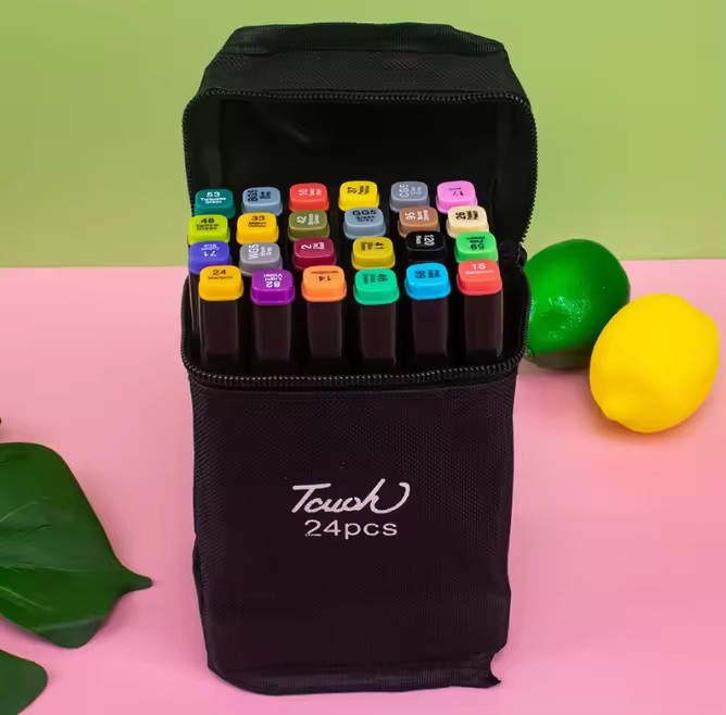 Marcador de dos cabezas para arte, color impenetrable, impermeable y no se desvanece, pincel para estudiantes, bolígrafo de color aceitoso para estudiantes de escuela primaria