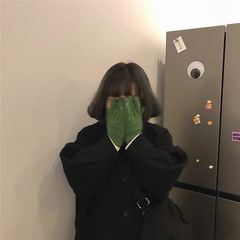 韓版純色羊毛手套女韓國ins 秋冬季保暖防寒騎行分指手套學生保暖