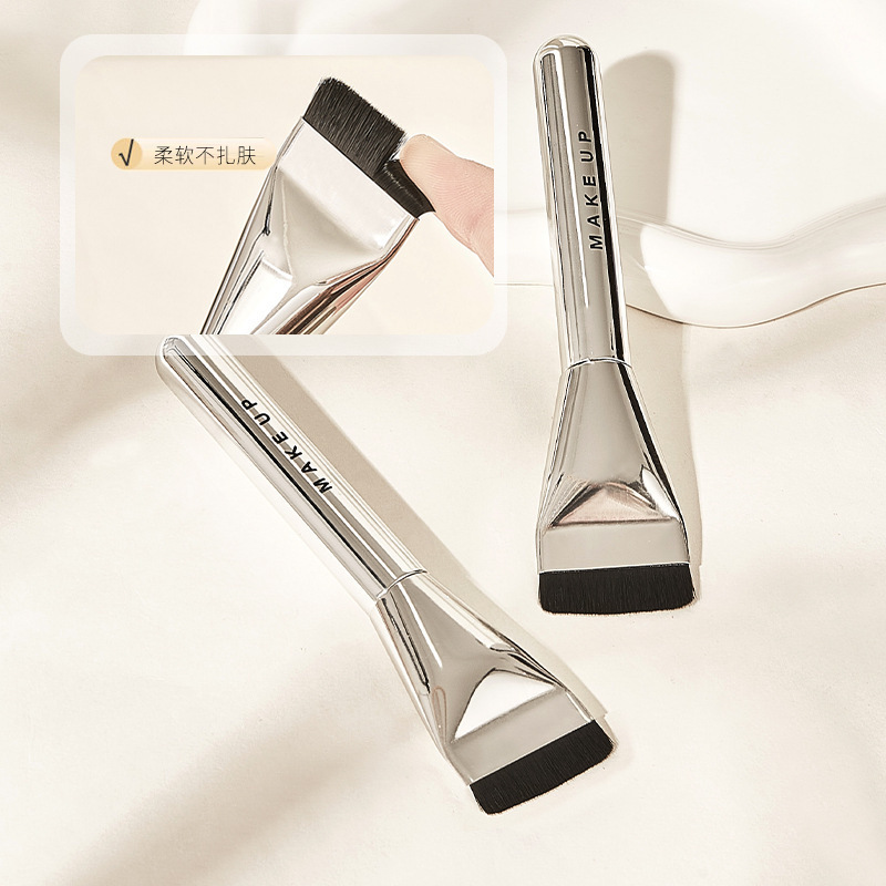 Cepillo de base JONBOS Cepillo de cabeza plana Cepillo de maquillaje especial para maquillador plano y sin costuras