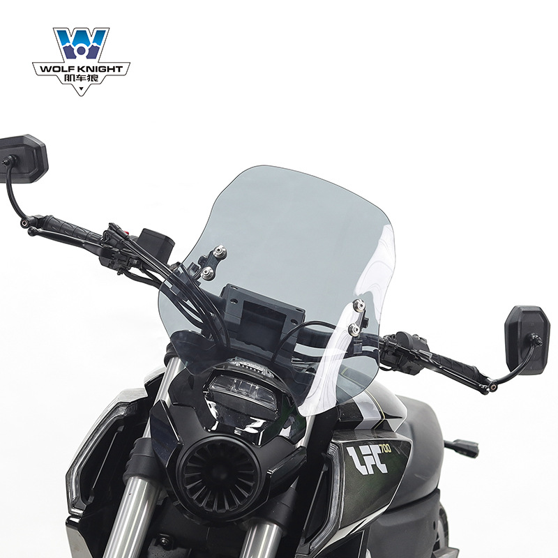 Adjustable Height, Benda Motorcycle front windshield - benda-lfc700-tea-color-5mm-thick-40cm-high-pc-board-wear-resistant