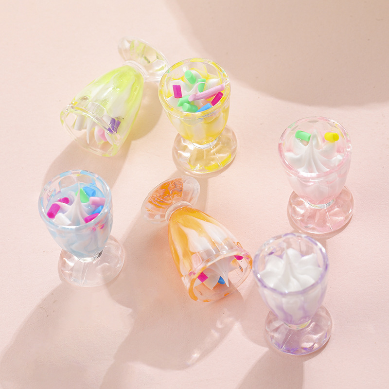 New Miniature Food Toy Cream Ice Cream Fruit Drink Goblet DIY Handmade Accessories Ice Cream Frappuccino Cup