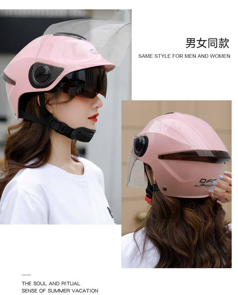 Dfg3C Certified Battery Electric Vehicle Helmet for Women, Summer and All-Season Use, Half Helmet for Men, Motorcycle Safety Helmet