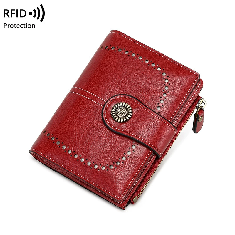 Очарование Бесконечная Мода Антивор Short Wallet с молнией - стильная защита RFID