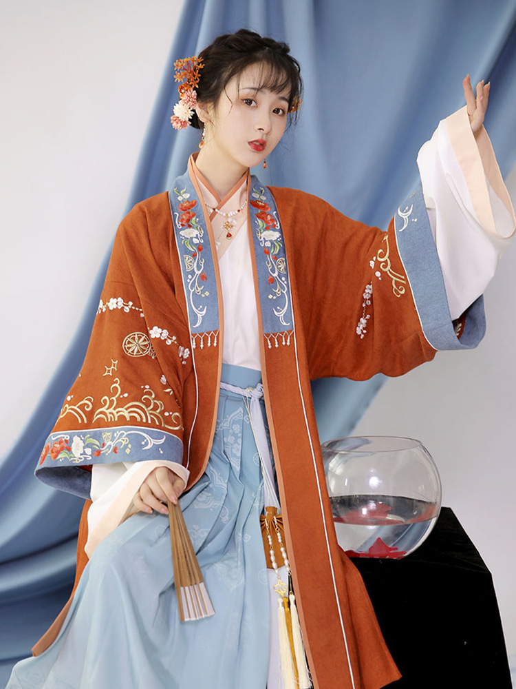 Spring and summer new pattern Hanfu adult ancient costume heavy industry Embroidery Double-breasted The gown Kilt