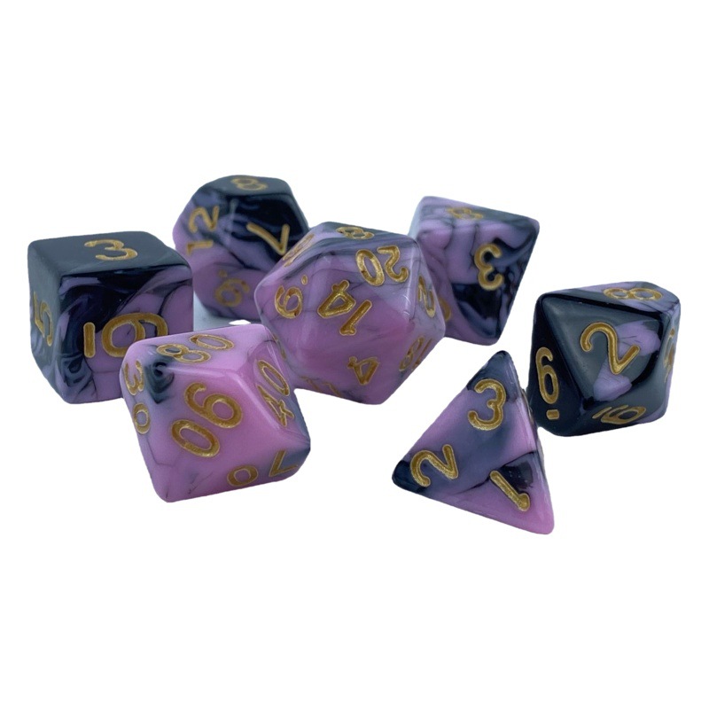 Dice COC two-color polyhedron acrylic dungeons and dragons game foreign trade table game color DND running group dice