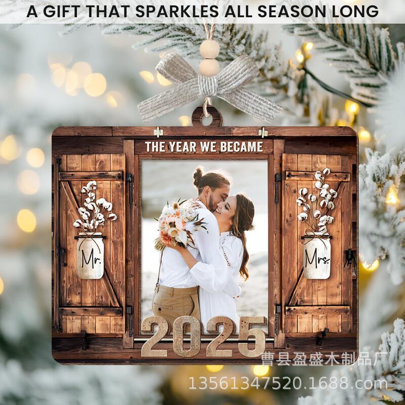 Christmas Photo Frame Pendant Wooden Couple Wedding Anniversary Gift Ornaments Party Decoration Anniversary Photo Frame Christmas Photo Frame Pendant Wooden Couple Wedding Anniversary Gift Ornaments Party Decoration Anniversary Photo Frame