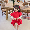 Autumn demi-season dress, children's skirt, cheongsam girl's, small princess costume, set, children's clothing