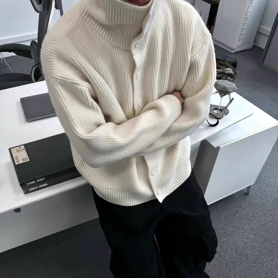 Корейский cleanfit утолщение осенью и зимой трикотажный кардиган свитер повседневный свободный дикий длинный рукав для мужчин и женщин