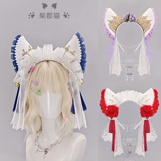 碧蓝航线柴郡猫耳发箍漫展cos猫娘道具二次元同人女仆猫耳朵头饰