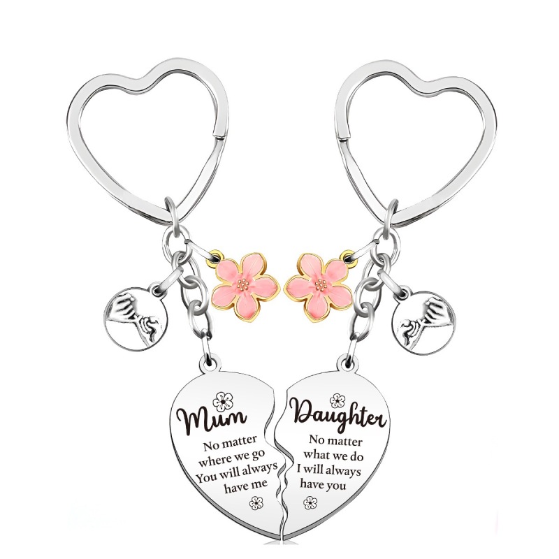 Amazon Mother's Day Heart Keychain, Stainless Steel Heart-Shaped Gift for Mom, Christmas Gift Amazon Mother's Day Heart Keychain, Stainless Steel Heart-Shaped Gift for Mom, Christmas Gift