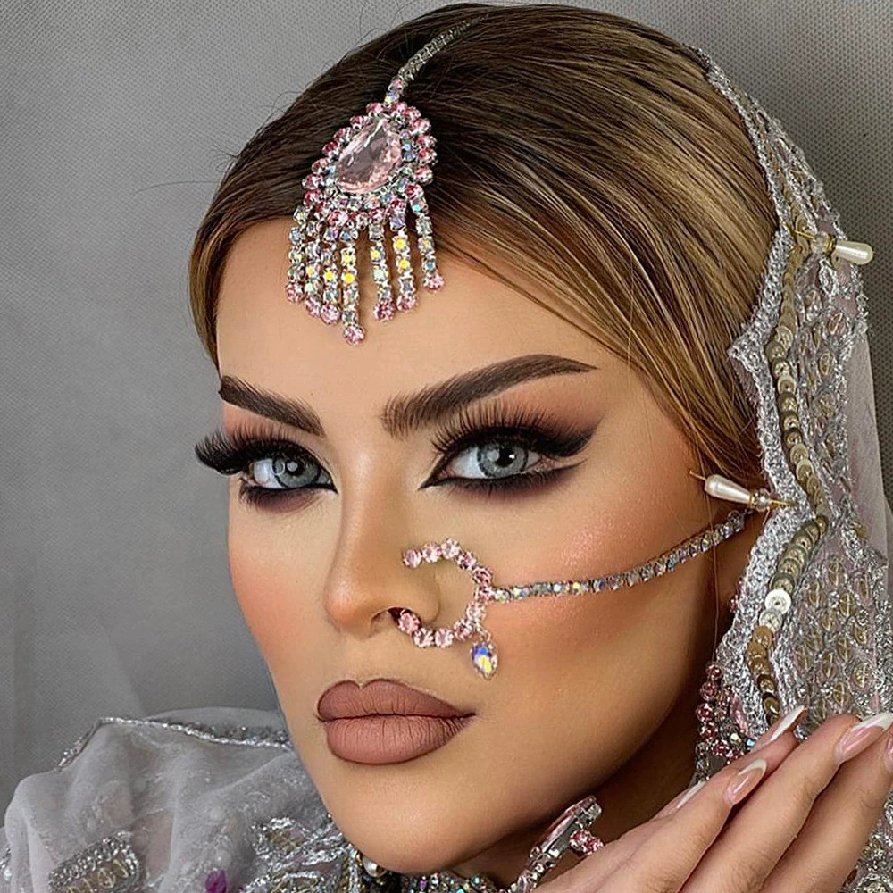 Amazon новый индийский традиционный головной убор со стразами