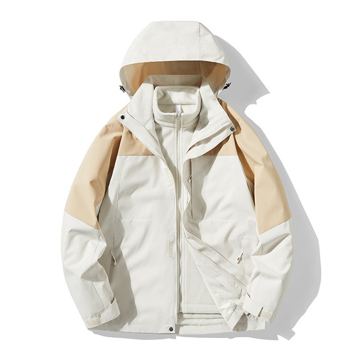 Men's and Women's Unisex Outdoor Hiking Jacket 3-in-1 Waterproof Removable Inner Liner Windproof Waterproof