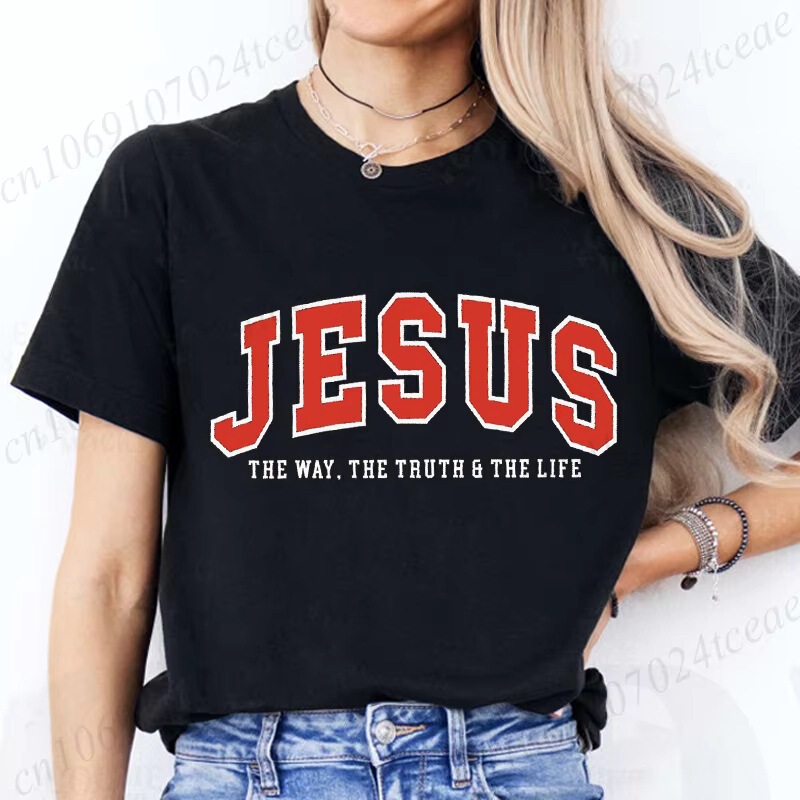 New Harajuku Funny Jesus T-Shirt Fashion Women's Shirt The Way The Truth The Life Top Short Sleeve T-Shirt for Women New Harajuku Funny Jesus T-Shirt Fashion Women's Shirt The Way The Truth The Life Top Short Sleeve T-Shirt for Women